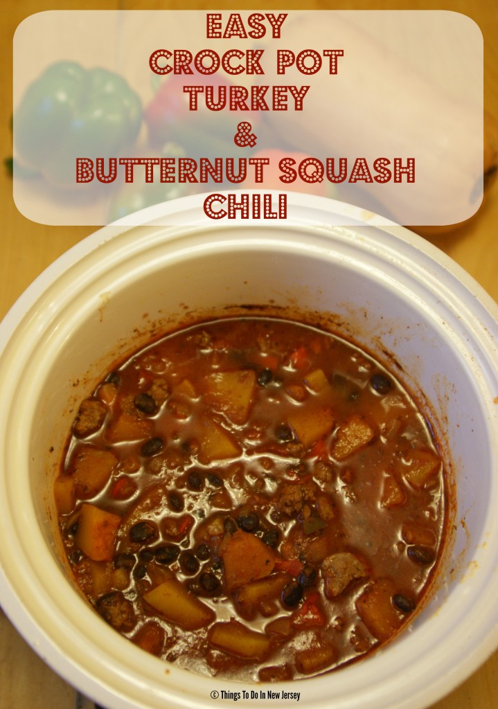 Crock Pot Turkey and Butternut Squash Chili |#tastytuesday @ www.thingstodonewjersey.com | #crockpot #slowcooker #chili #turkey #buttenutsquash #fall #recipe #easy