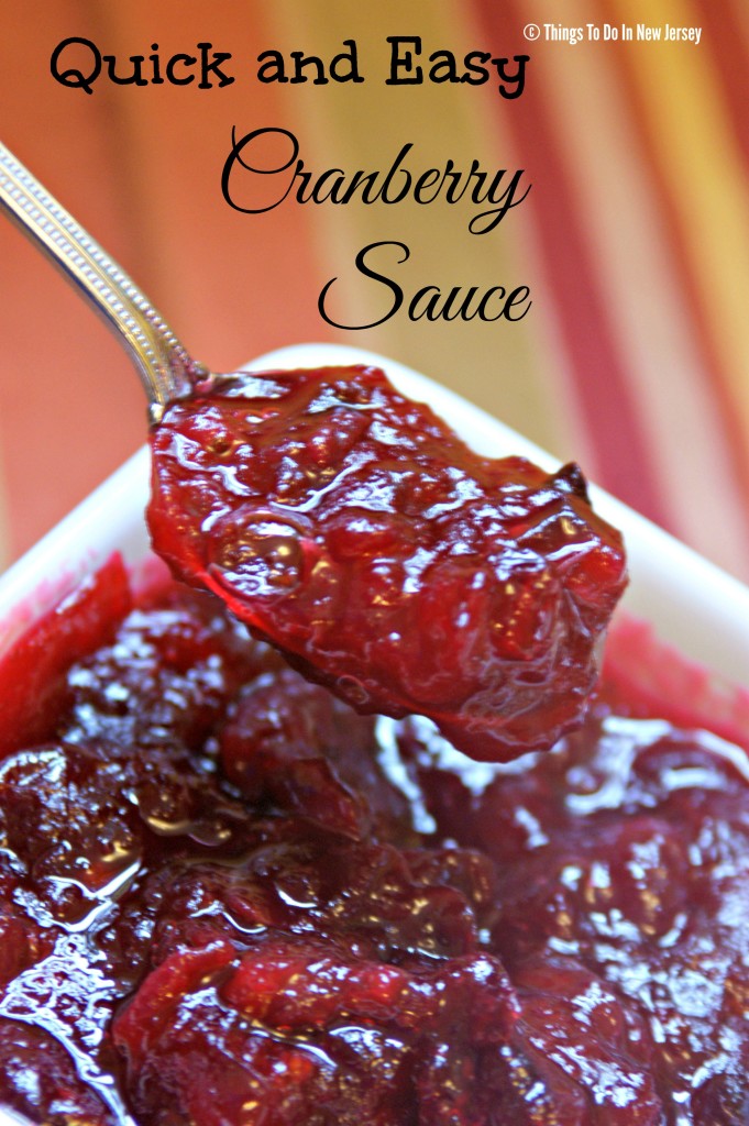 Quick and Easy Cranberry Sauce! This tasty recipe comes together in just 10 minutes! A must-have for the Thanksgiving menu! | Get the recipe at www.thingstodonewjersey.com | #nj #newjersey #recipe #cranberrysauce #cranberry #sauce #quick #easy #thanksgiving #tastytuesday