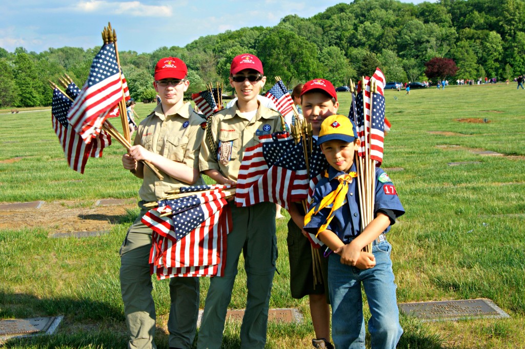 Memorial Day 2015 in New Jersey - Flag Placement with the Boy and Girl Scouts at Brigadier General William C. Doyle Memorial Cemetery | find out more at www.thingstodonewjersey.com | #nj #newjersey #wrightstown #veteranscemetery #memorialday #events