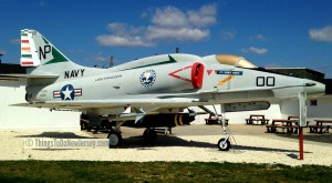 A Douglas A-4F Skyhawk on the grounds of the Millville Army Air Field Museum | ©thingstodonewjersey.com | millville army air field museum nj new jersey | aviation museums in new jersey | cumberland county | south jersey