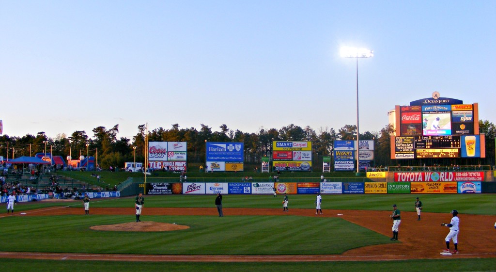 Bottom of the 3rd at the Lakewood BlueClaws First Energy Park. | new jersey minor league baseball teams | nj minor league baseball teams | minor league baseball in new jersey | minor league baseball in nj