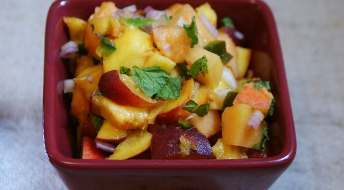 Sweet & Spicy Peach Cantaloupe Salsa | Tasty Tuesday at Things to Do In New Jersey