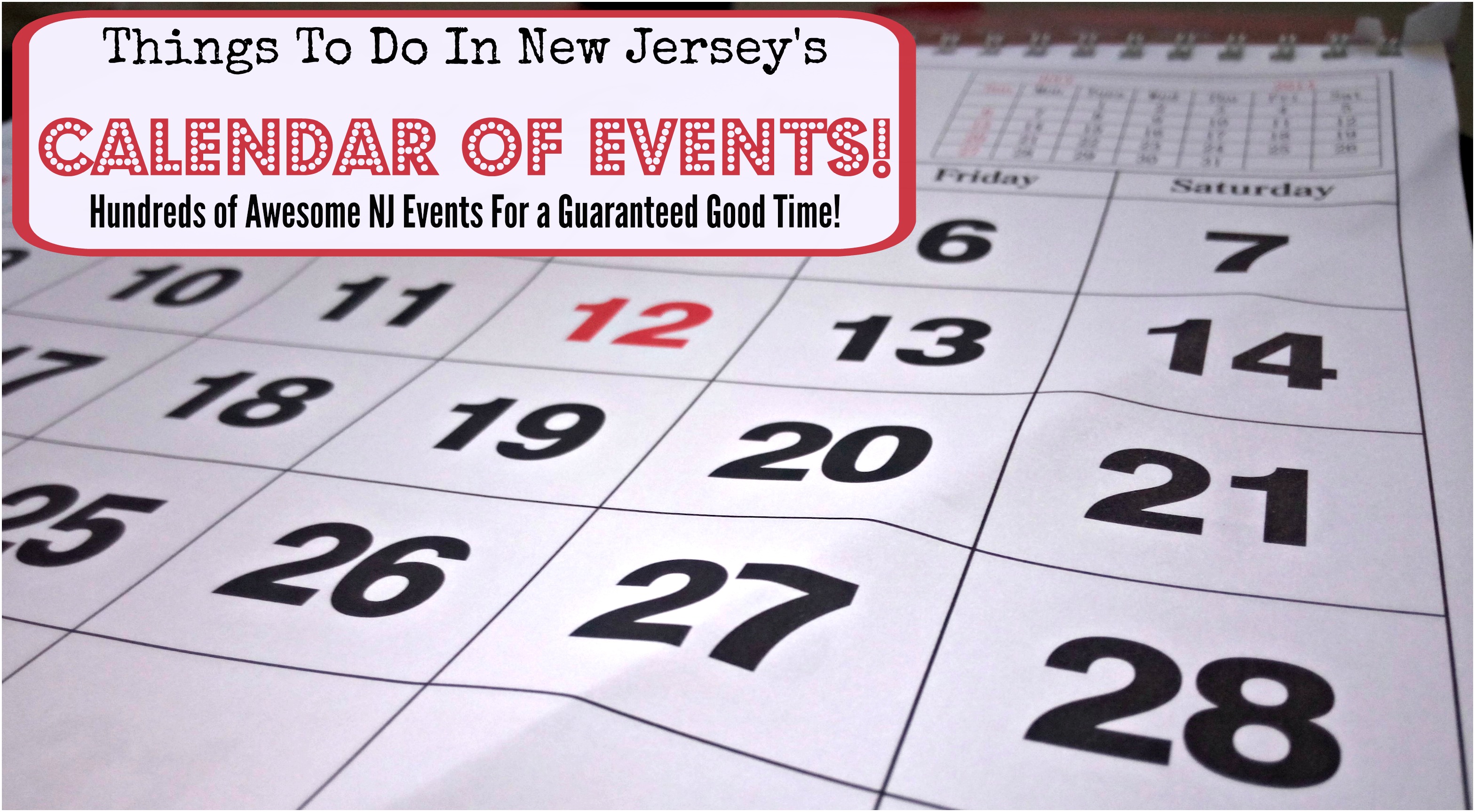 Calendar Things to Do In New Jersey